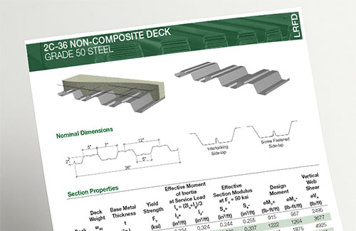 2C & 3C NON-COMPOSITE DECK PROFILES