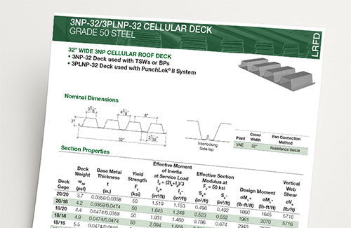 3NP & 3NPA CELLULAR ROOF DECK PROFILES