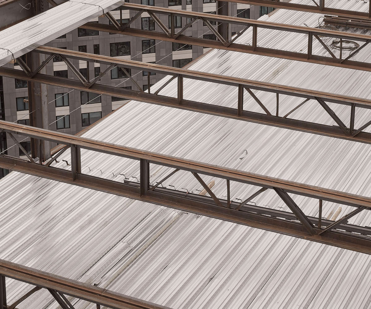 Large expanse of roof deck